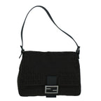 FENDI Zucchino Canvas Shoulder Bag Dark Brownfm2755
