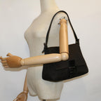 FENDI Zucchino Canvas Shoulder Bag Dark Brownfm2755