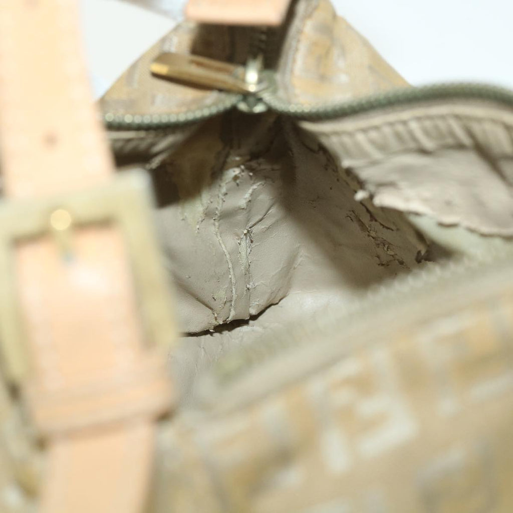 FENDI Zucchino Canvas Pouch Beigefm2756