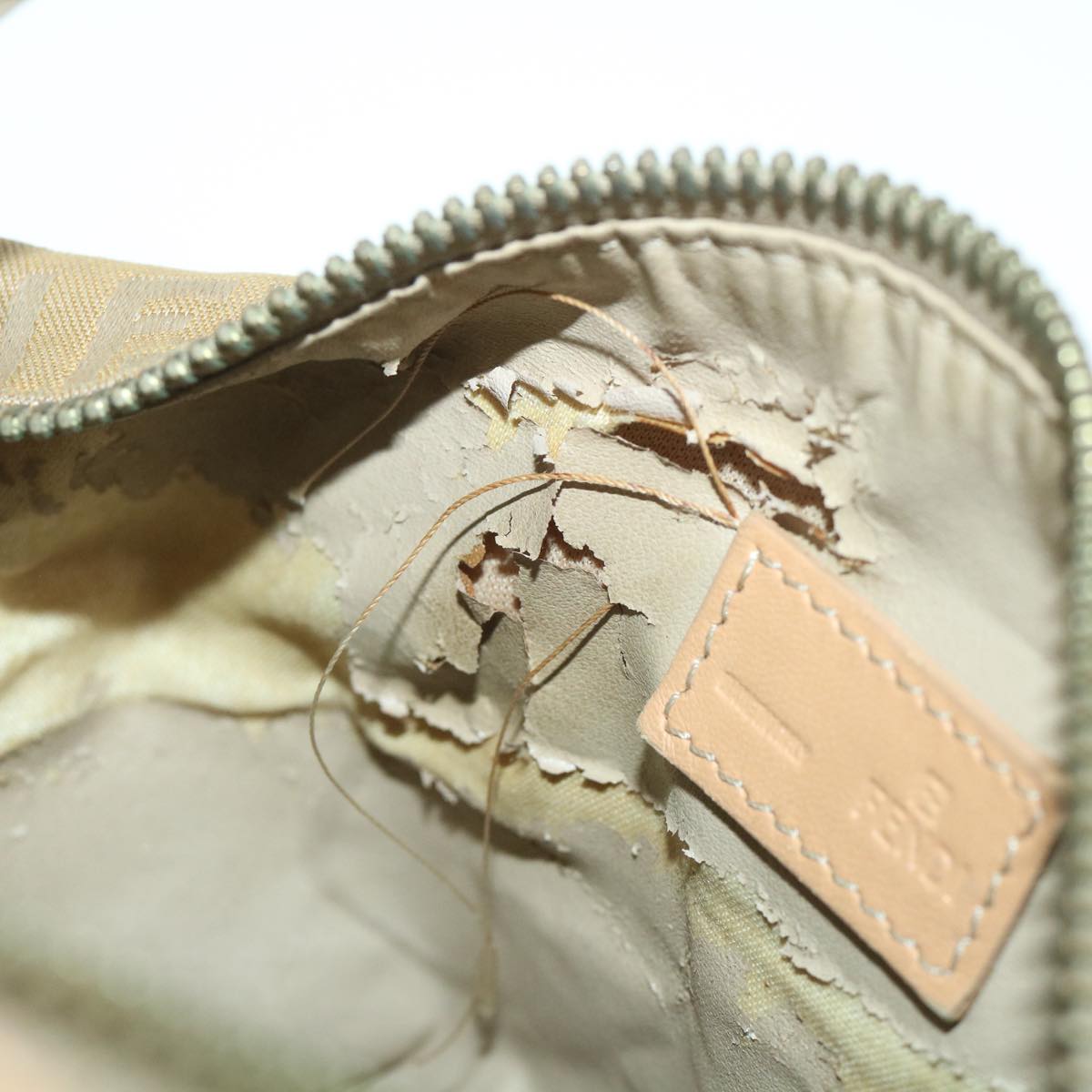 FENDI Zucchino Canvas Pouch Beigefm2756