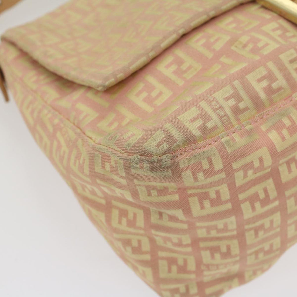 FENDI Zucchino Canvas Mamma Baguette Shoulder Bag Pinkfm2757
