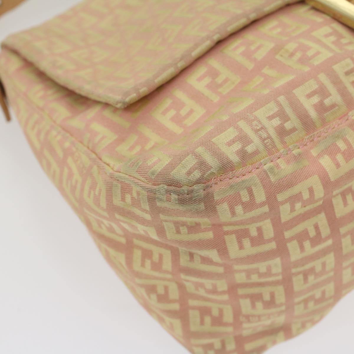 FENDI Zucchino Canvas Mamma Baguette Shoulder Bag Pinkfm2757
