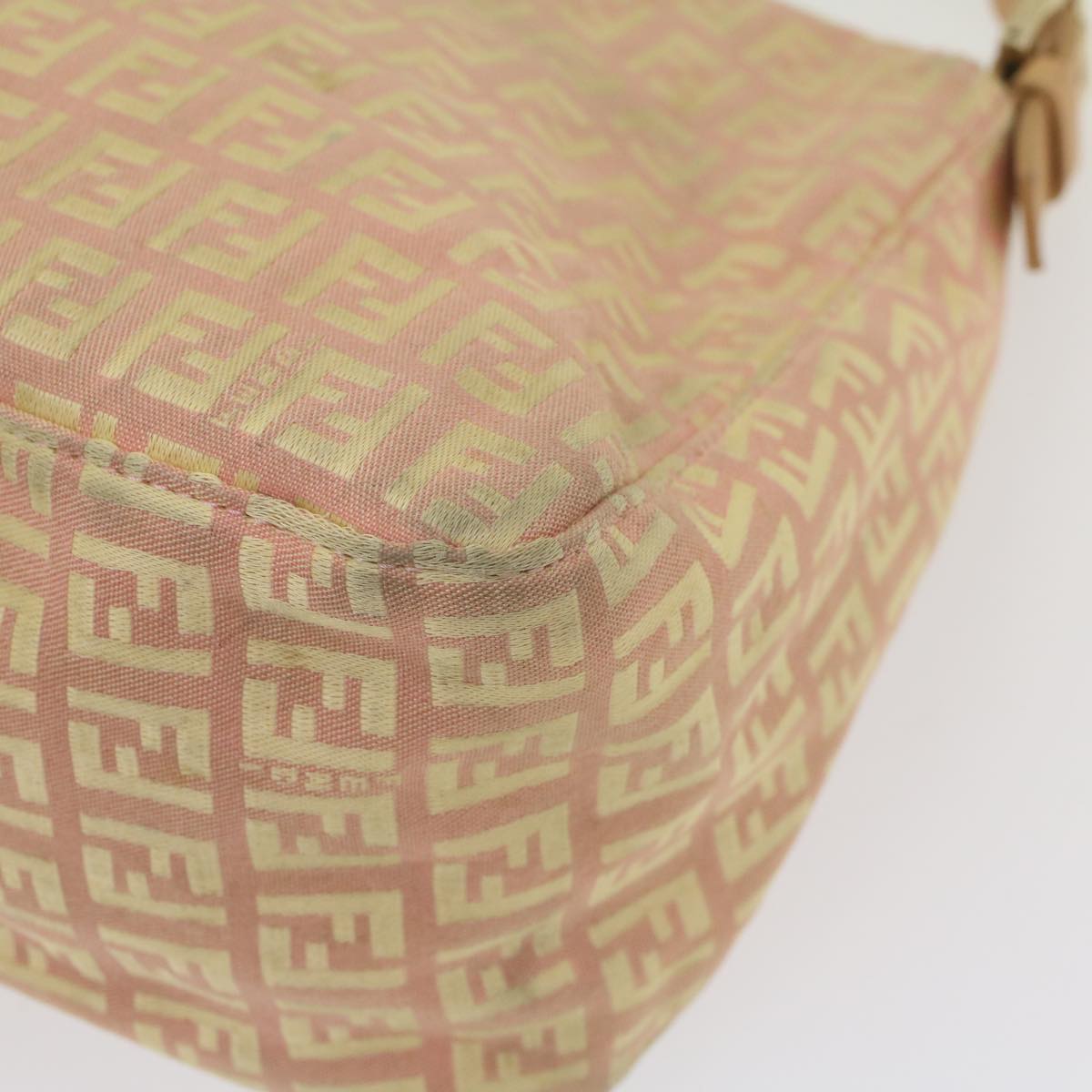 FENDI Zucchino Canvas Mamma Baguette Shoulder Bag Pinkfm2757