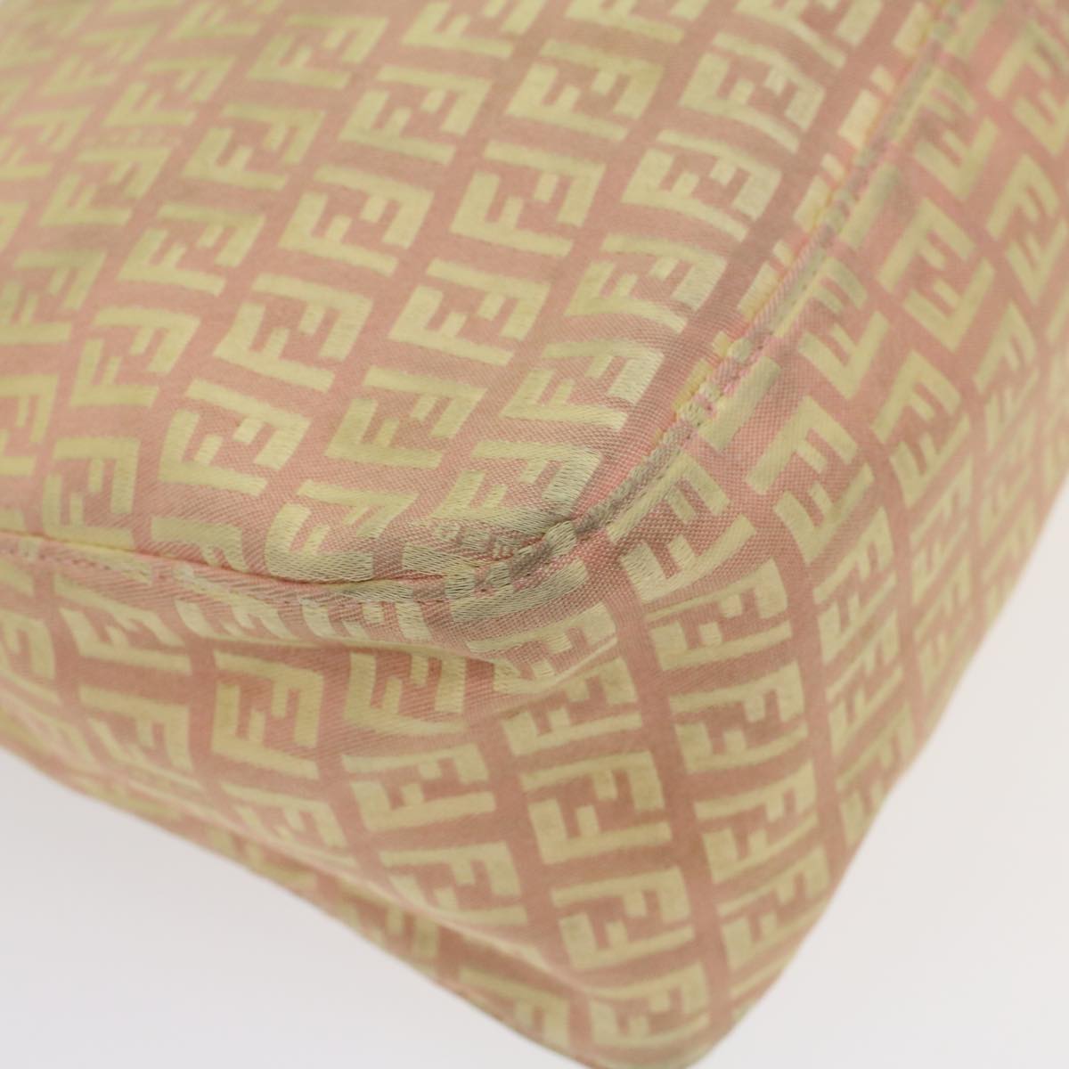 FENDI Zucchino Canvas Mamma Baguette Shoulder Bag Pinkfm2757