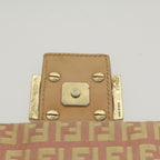 FENDI Zucchino Canvas Mamma Baguette Shoulder Bag Pinkfm2757