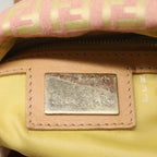 FENDI Zucchino Canvas Mamma Baguette Shoulder Bag Pinkfm2757