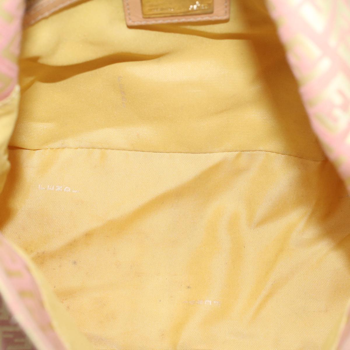 FENDI Zucchino Canvas Mamma Baguette Shoulder Bag Pinkfm2757