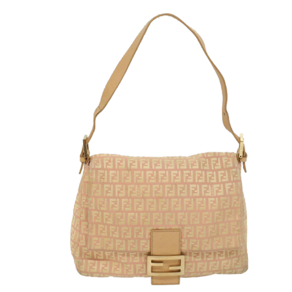 FENDI Zucchino Canvas Mamma Baguette Shoulder Bag Pinkfm2757