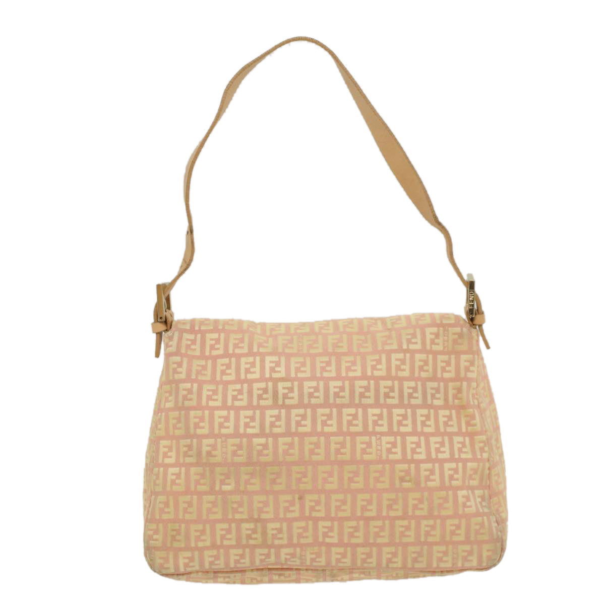 FENDI Zucchino Canvas Mamma Baguette Shoulder Bag Pinkfm2757