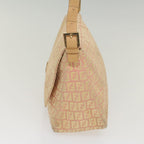 FENDI Zucchino Canvas Mamma Baguette Shoulder Bag Pinkfm2757