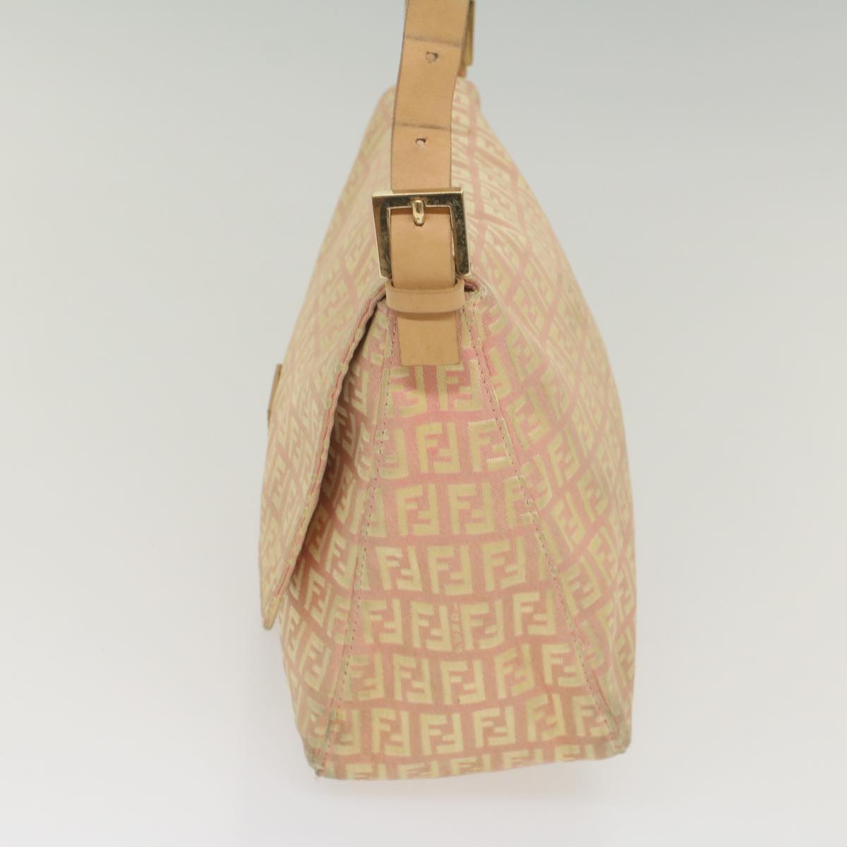 FENDI Zucchino Canvas Mamma Baguette Shoulder Bag Pinkfm2757
