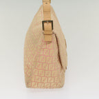 FENDI Zucchino Canvas Mamma Baguette Shoulder Bag Pinkfm2757