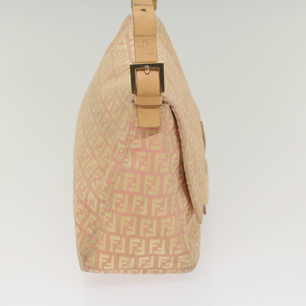 FENDI Zucchino Canvas Mamma Baguette Shoulder Bag Pinkfm2757