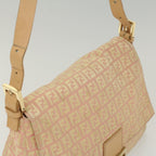 FENDI Zucchino Canvas Mamma Baguette Shoulder Bag Pinkfm2757