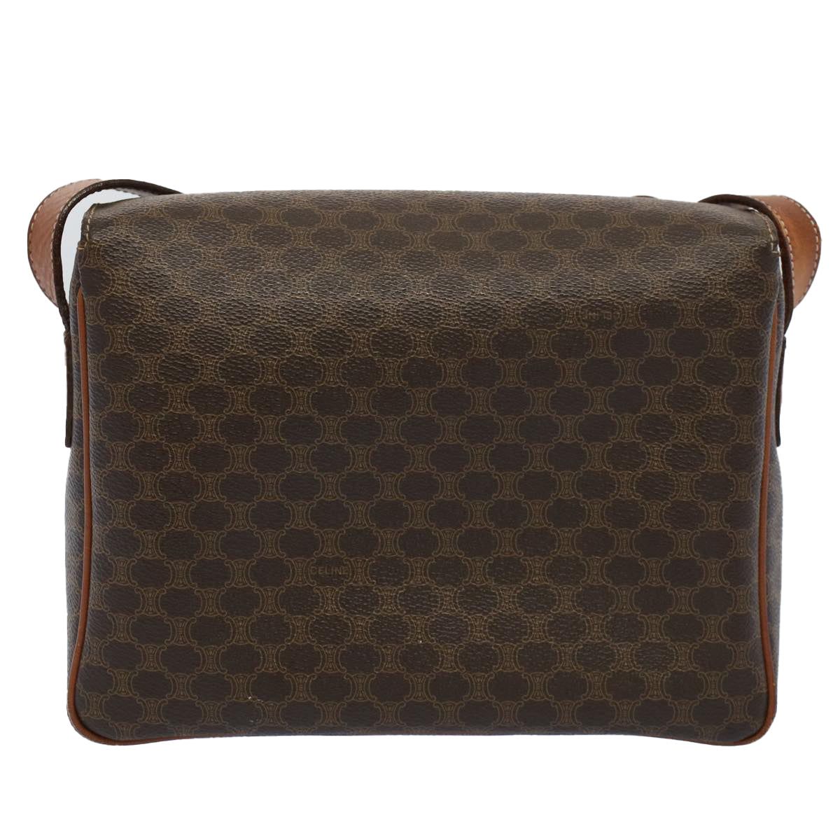 CELINE Macadam Canvas Shoulder Bag PVC Leather Brown  fm2799