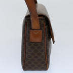 CELINE Macadam Canvas Shoulder Bag PVC Leather Brown  fm2799