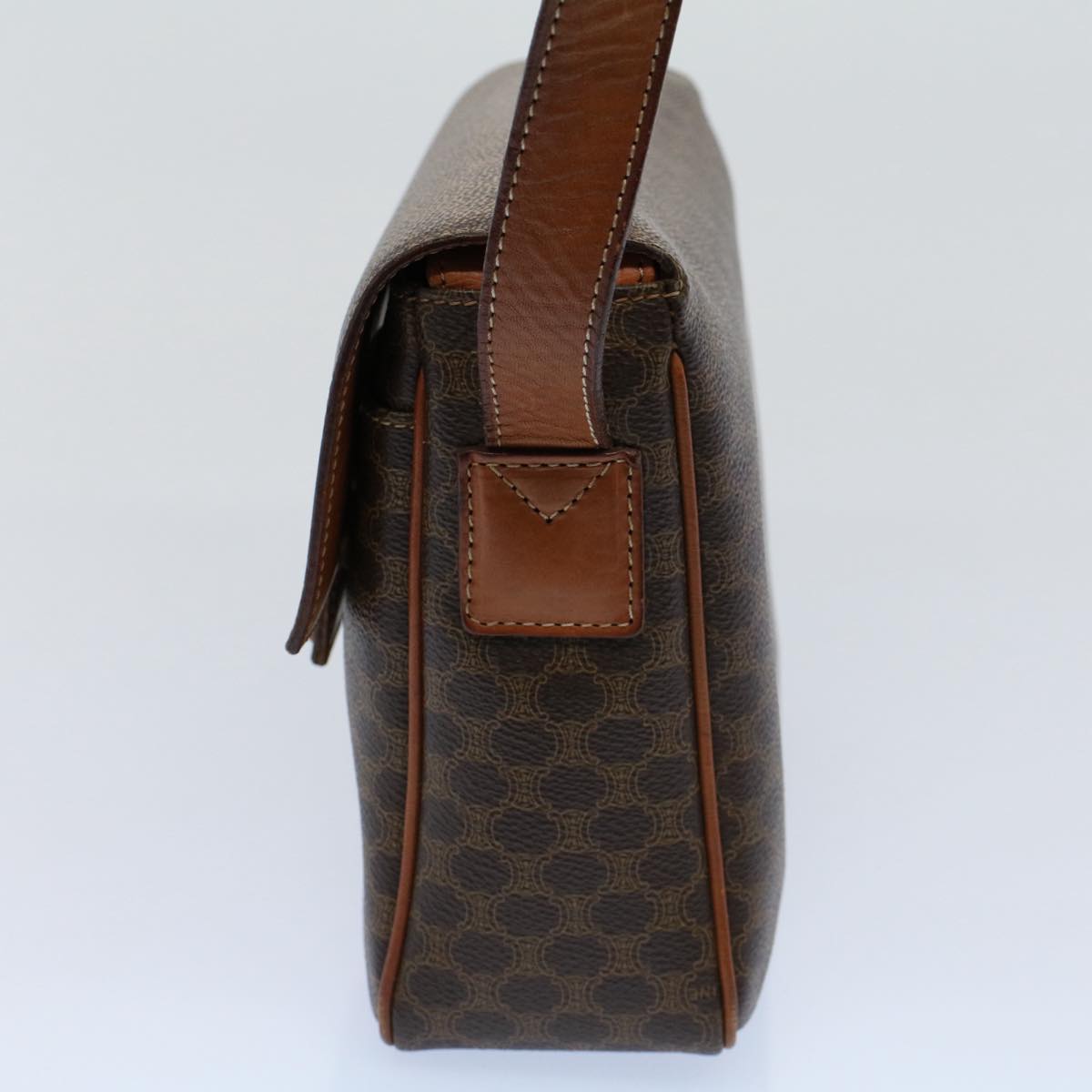 CELINE Macadam Canvas Shoulder Bag PVC Leather Brown  fm2799
