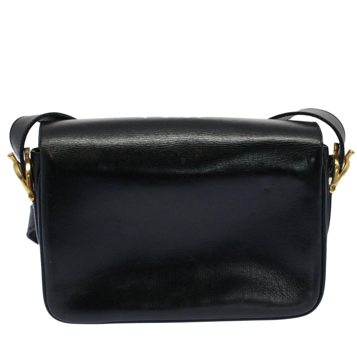 CELINE Horse Carriage Shoulder Bag Leather Black  fm2800