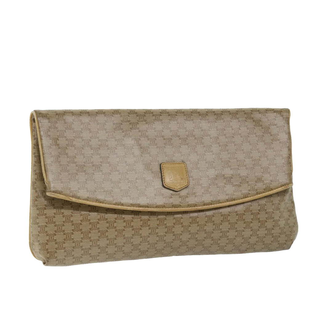CELINE Macadam Canvas Clutch Bag Beige  fm2889