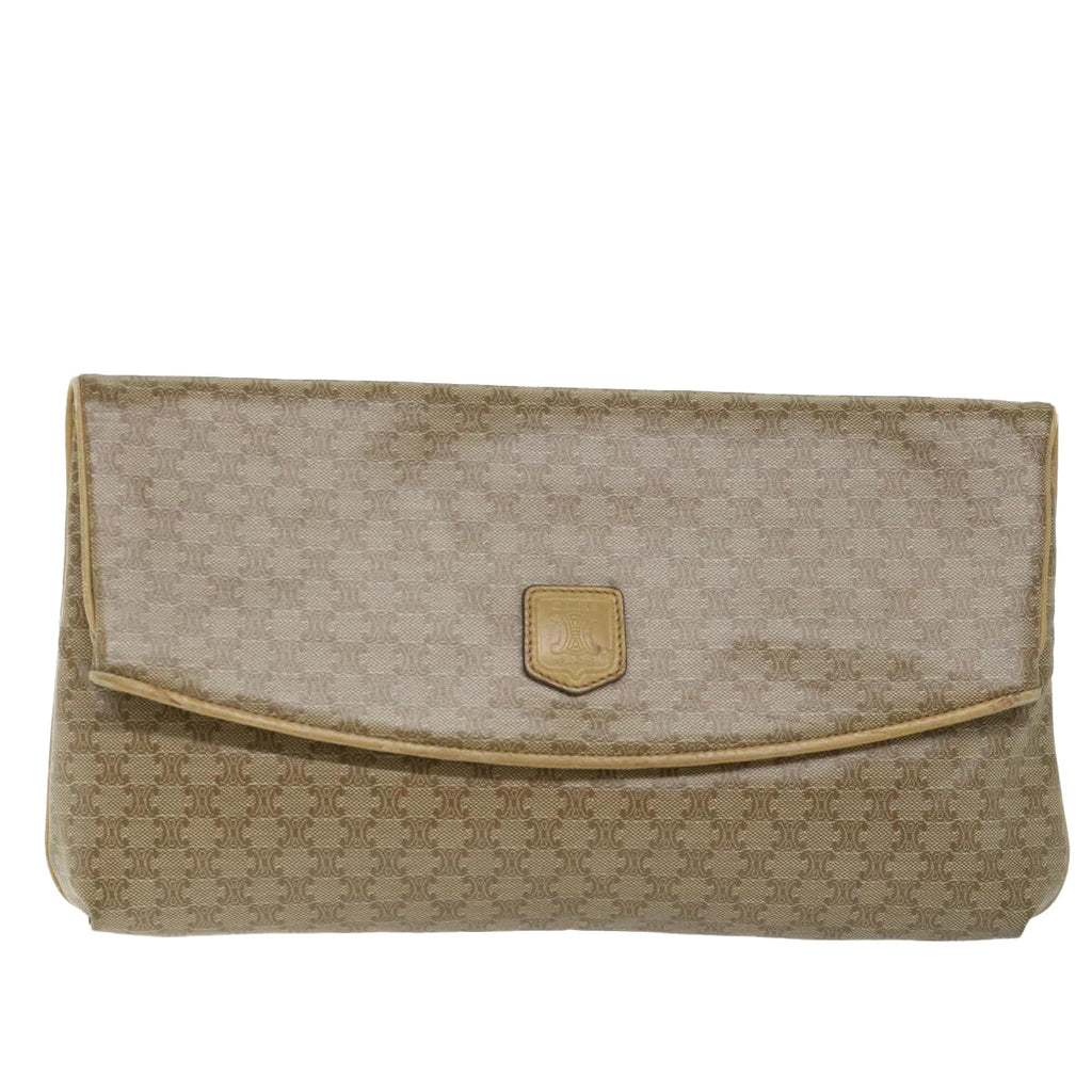 CELINE Macadam Canvas Clutch Bag Beige  fm2889