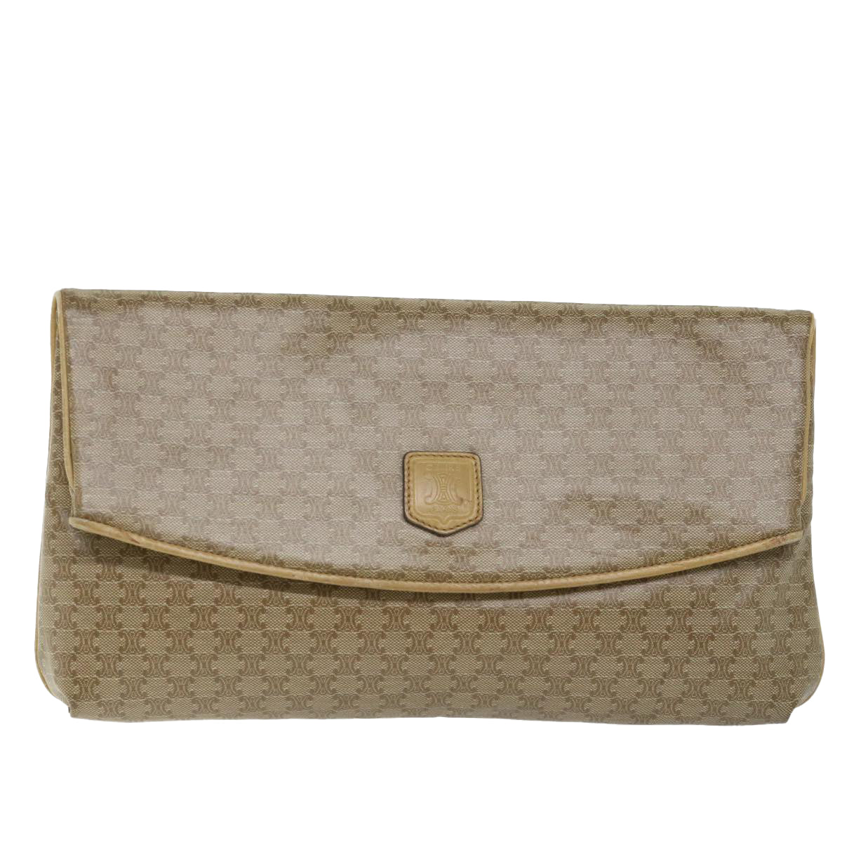 CELINE Macadam Canvas Clutch Bag Beige  fm2889