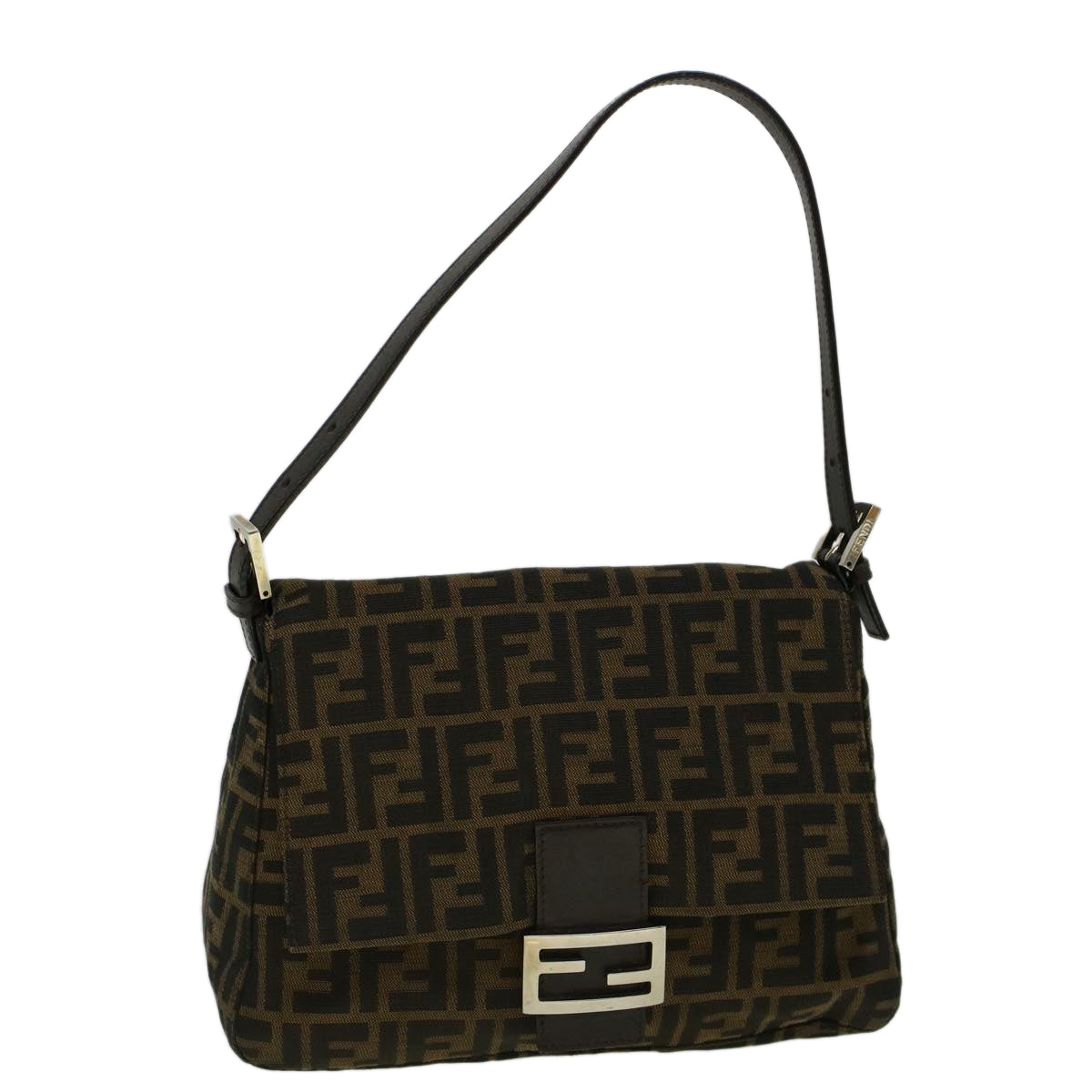 FENDI Zucca Canvas Mamma Baguette Shoulder Bag Brownfm2915