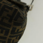 FENDI Zucca Canvas Mamma Baguette Shoulder Bag Brownfm2915