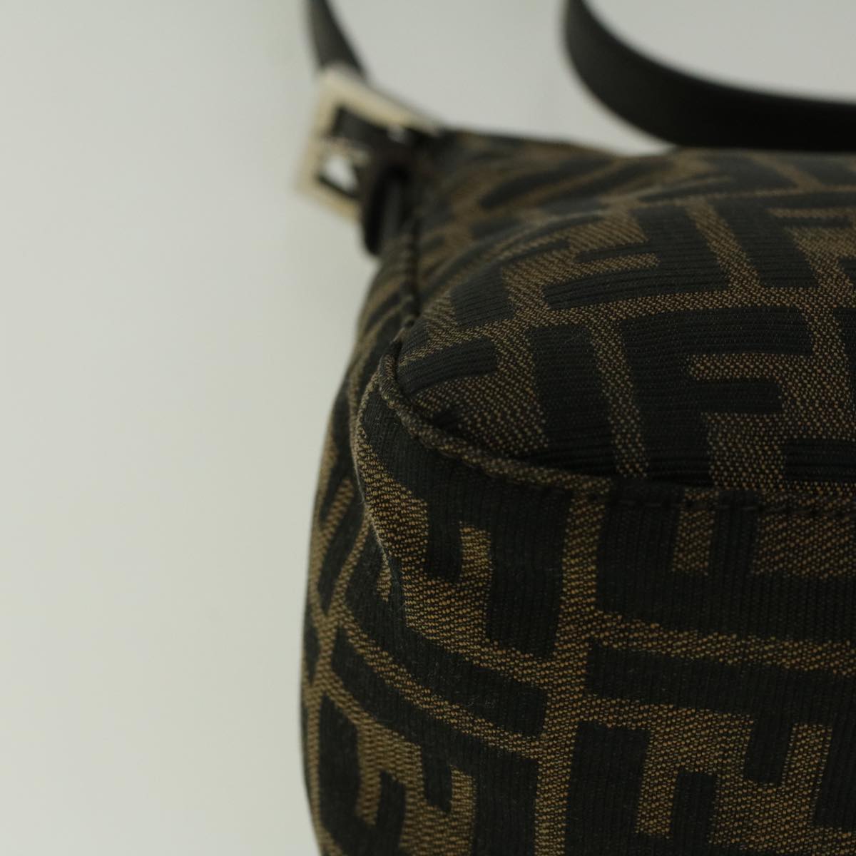 FENDI Zucca Canvas Mamma Baguette Shoulder Bag Brownfm2915