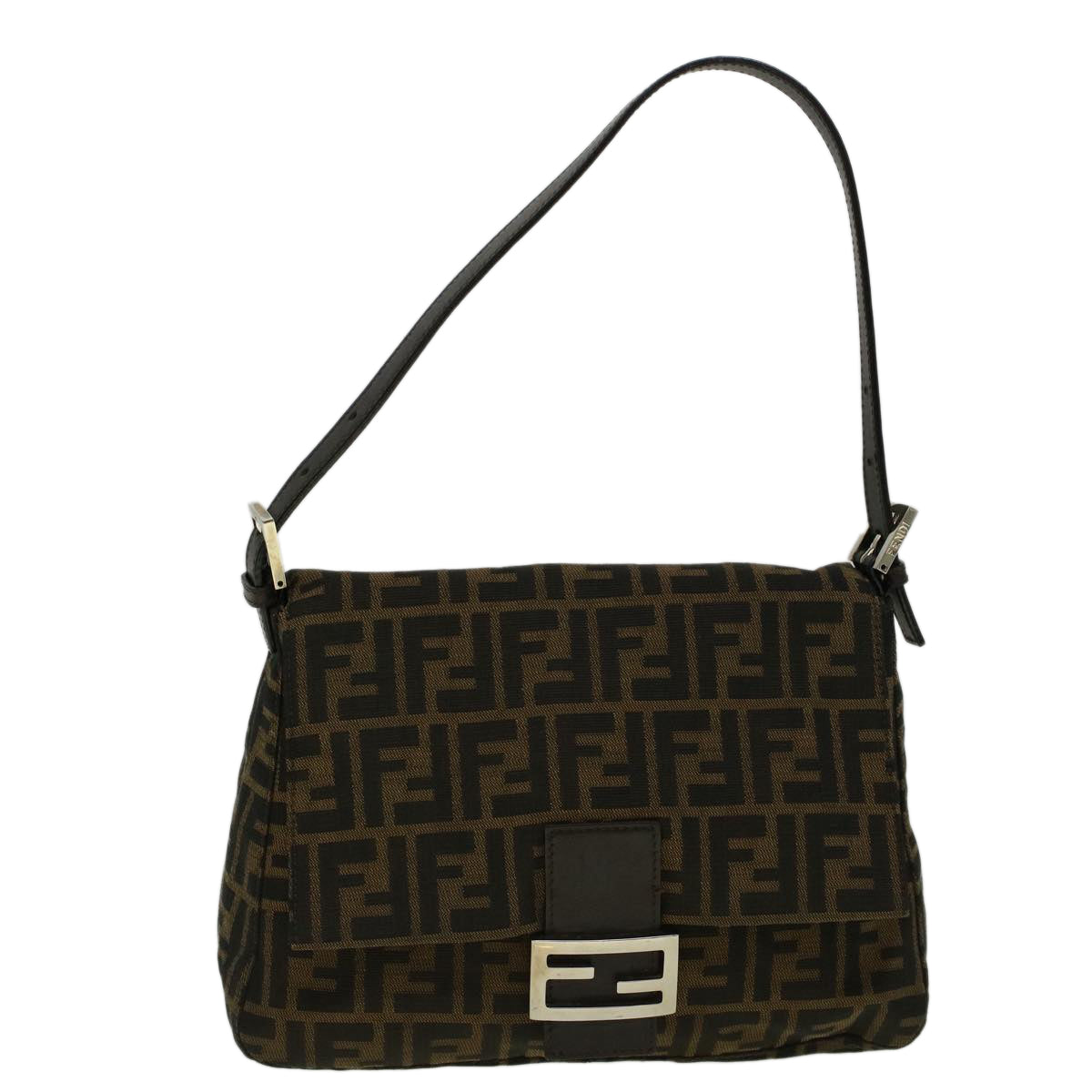 FENDI Zucca Canvas Mamma Baguette Shoulder Bag Brownfm2915