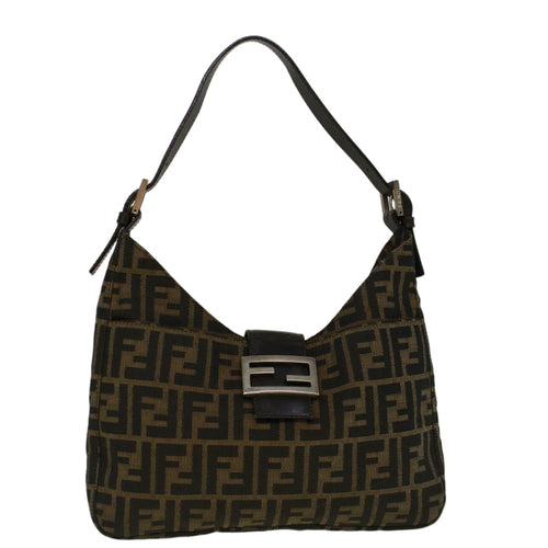 FENDI Zucca Canvas Mamma Baguette Hand Bag Brownfm2916
