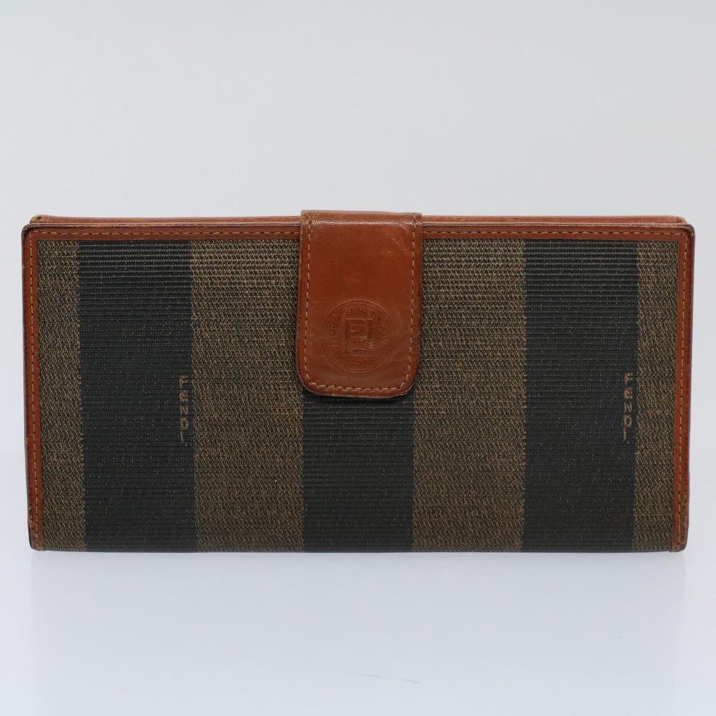FENDI Zucchino Pequin Canvas Wallet Nylon 9Set Beige Blackfm2985