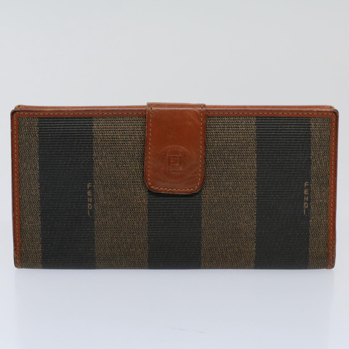 FENDI Zucchino Pequin Canvas Wallet Nylon 9Set Beige Blackfm2985