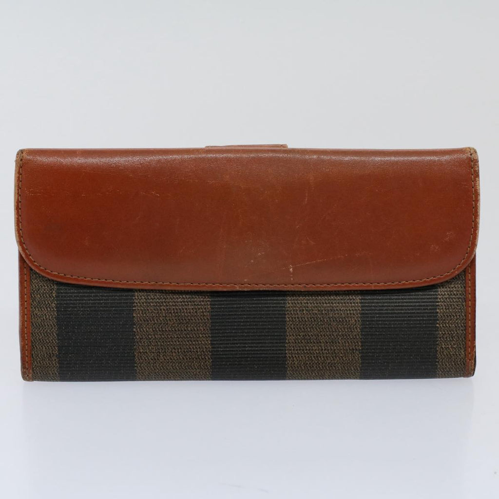 FENDI Zucchino Pequin Canvas Wallet Nylon 9Set Beige Blackfm2985