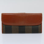 FENDI Zucchino Pequin Canvas Wallet Nylon 9Set Beige Blackfm2985