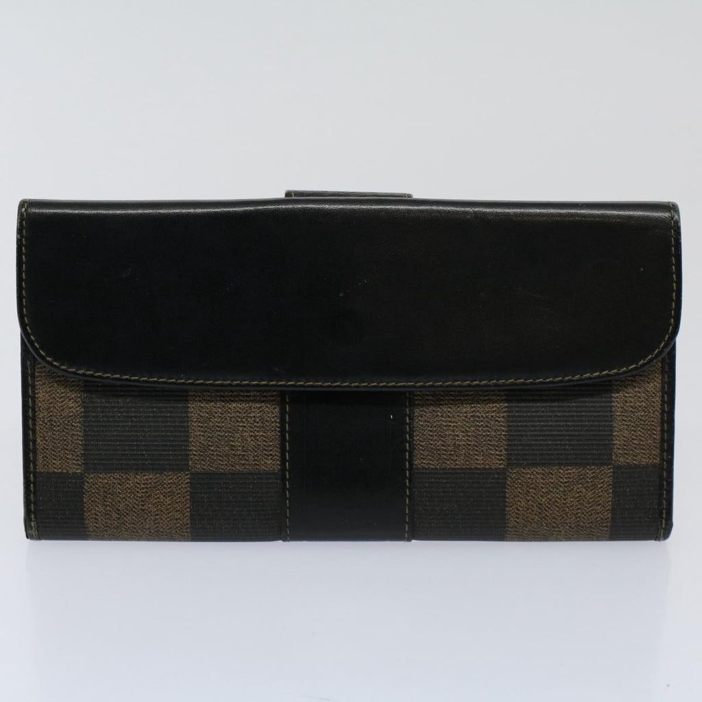FENDI Zucchino Pequin Canvas Wallet Nylon 9Set Beige Blackfm2985