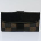 FENDI Zucchino Pequin Canvas Wallet Nylon 9Set Beige Blackfm2985