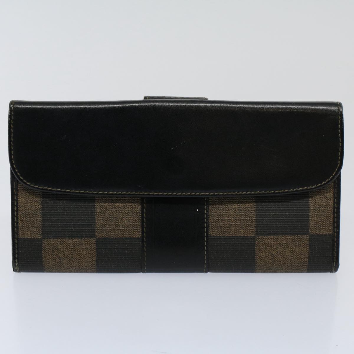 FENDI Zucchino Pequin Canvas Wallet Nylon 9Set Beige Blackfm2985