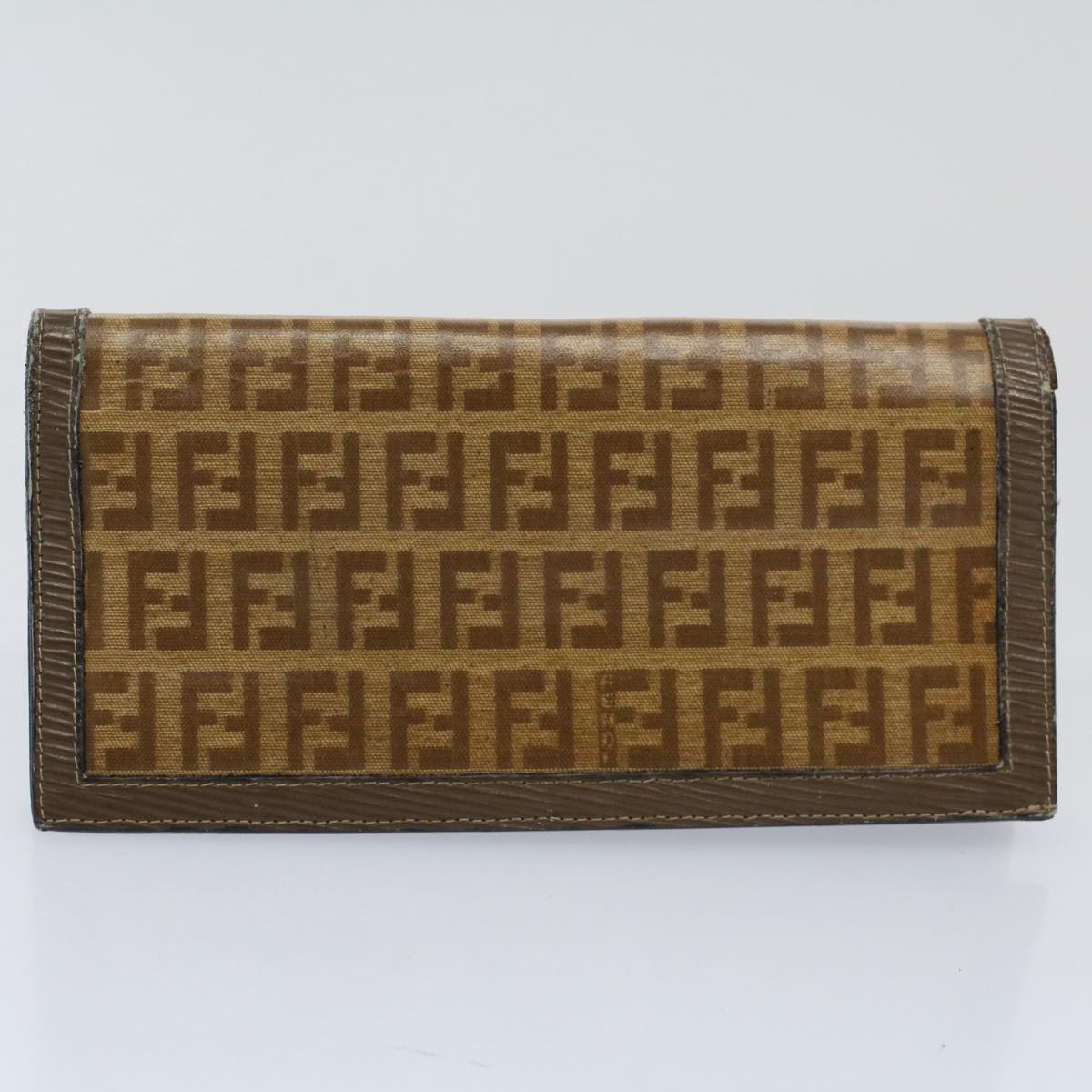 FENDI Zucchino Pequin Canvas Wallet Nylon 9Set Beige Blackfm2985