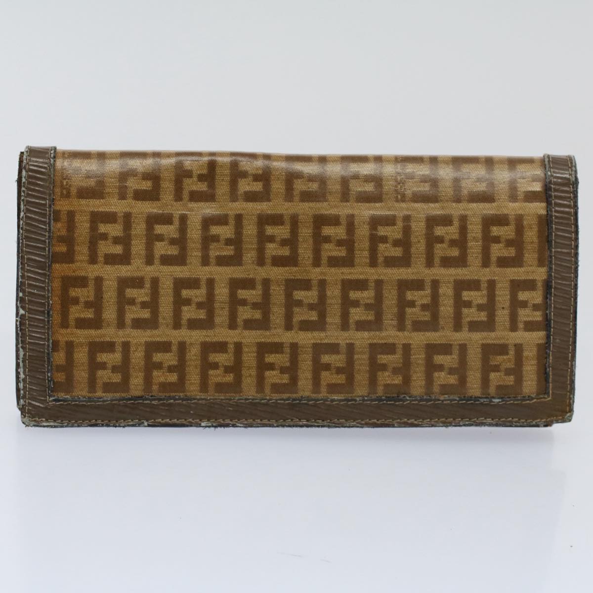 FENDI Zucchino Pequin Canvas Wallet Nylon 9Set Beige Blackfm2985