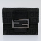 FENDI Zucchino Pequin Canvas Wallet Nylon 9Set Beige Blackfm2985