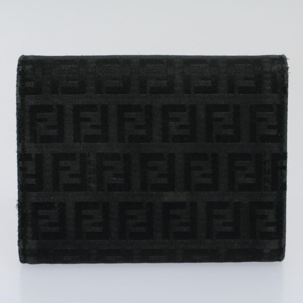 FENDI Zucchino Pequin Canvas Wallet Nylon 9Set Beige Blackfm2985