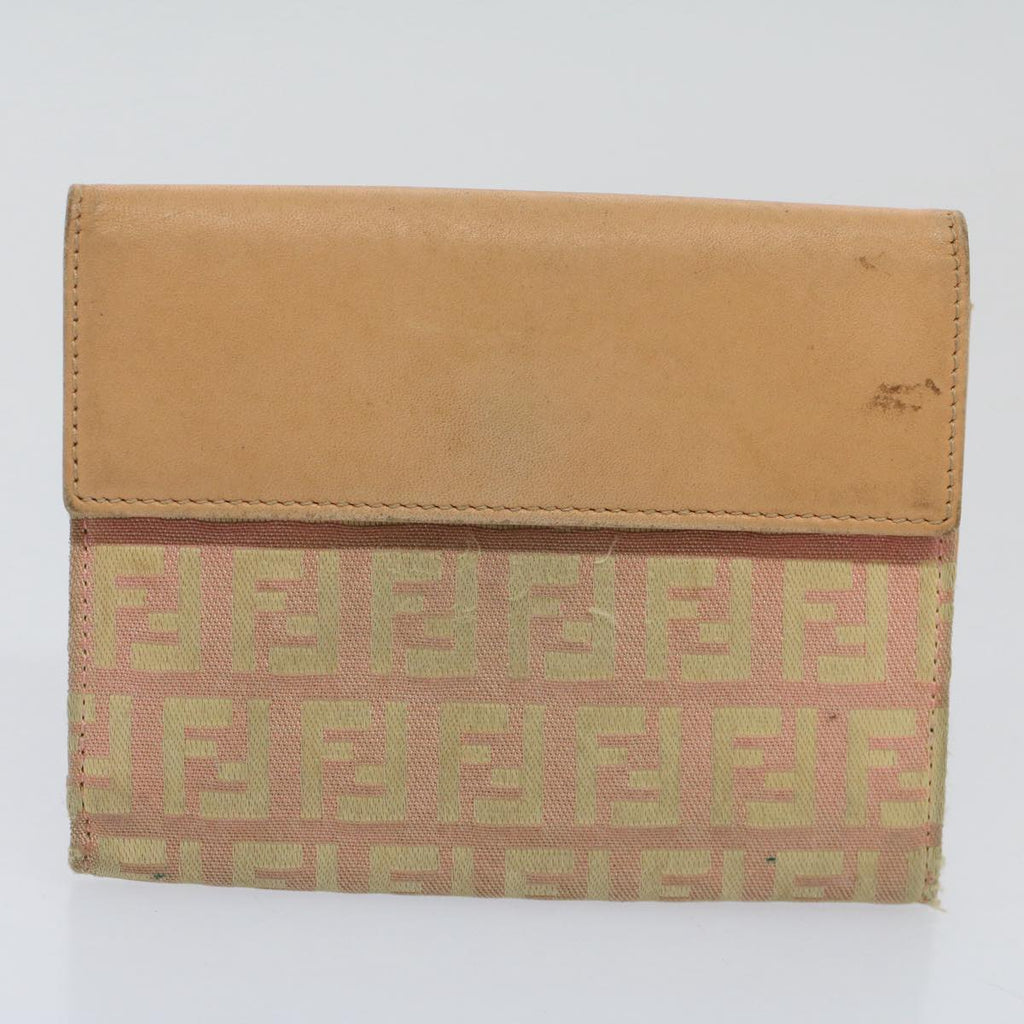 FENDI Zucchino Pequin Canvas Wallet Nylon 9Set Beige Blackfm2985