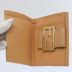 FENDI Zucchino Pequin Canvas Wallet Nylon 9Set Beige Blackfm2985