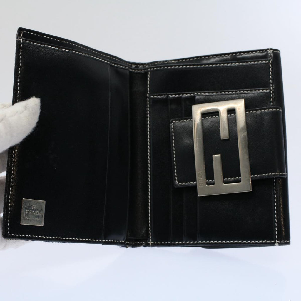 FENDI Zucchino Pequin Canvas Wallet Nylon 9Set Beige Blackfm2985