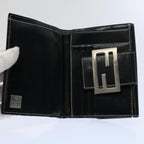 FENDI Zucchino Pequin Canvas Wallet Nylon 9Set Beige Blackfm2985