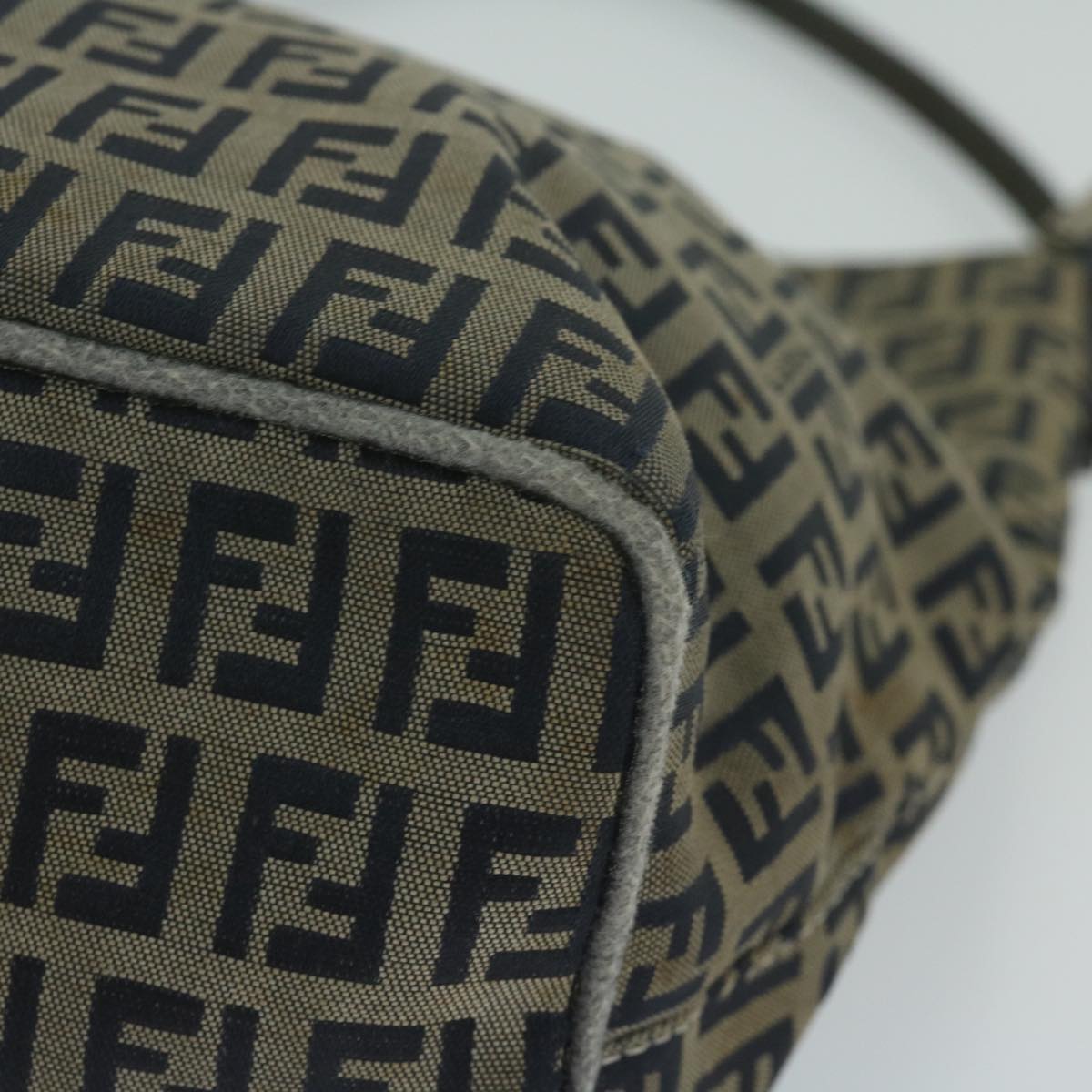 FENDI Zucchino Canvas Shoulder Bag Navyfm3014