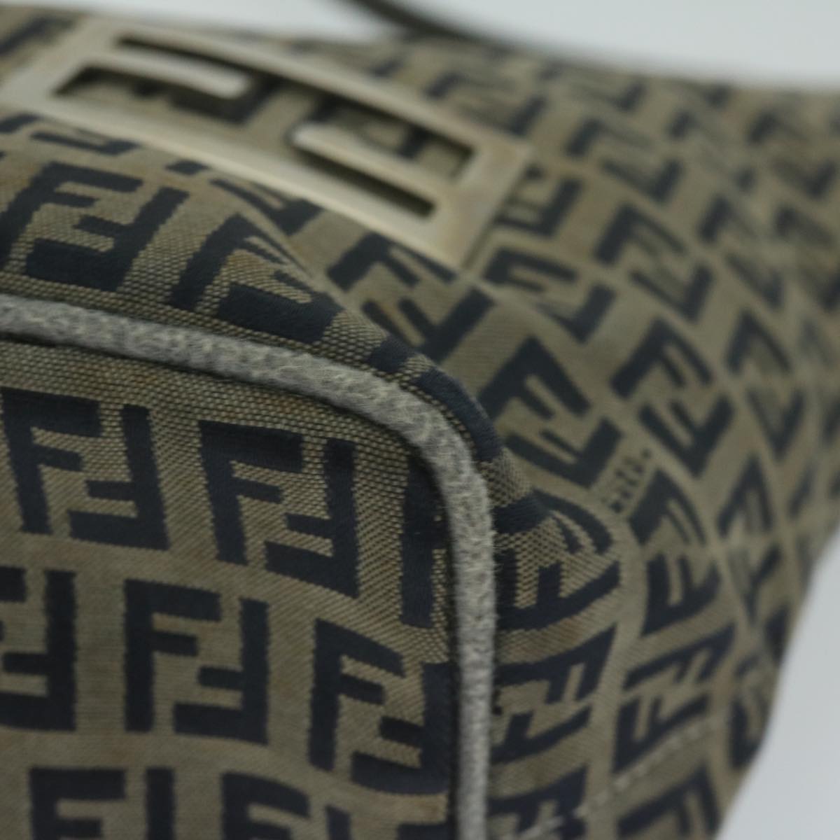 FENDI Zucchino Canvas Shoulder Bag Navyfm3014