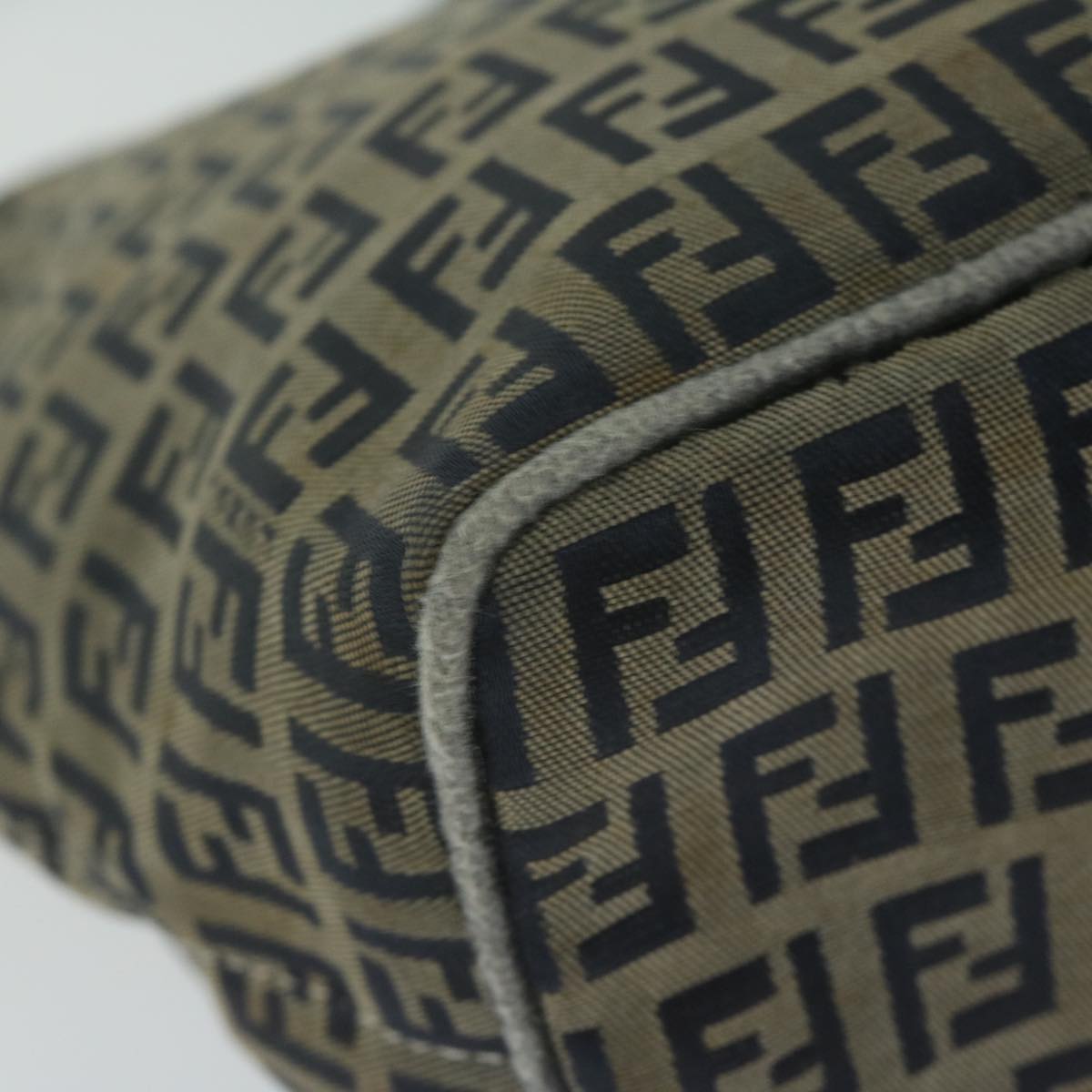FENDI Zucchino Canvas Shoulder Bag Navyfm3014