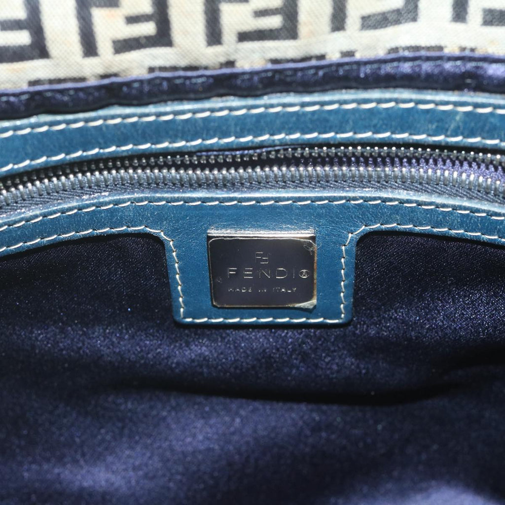FENDI Zucchino Canvas Shoulder Bag Navyfm3014