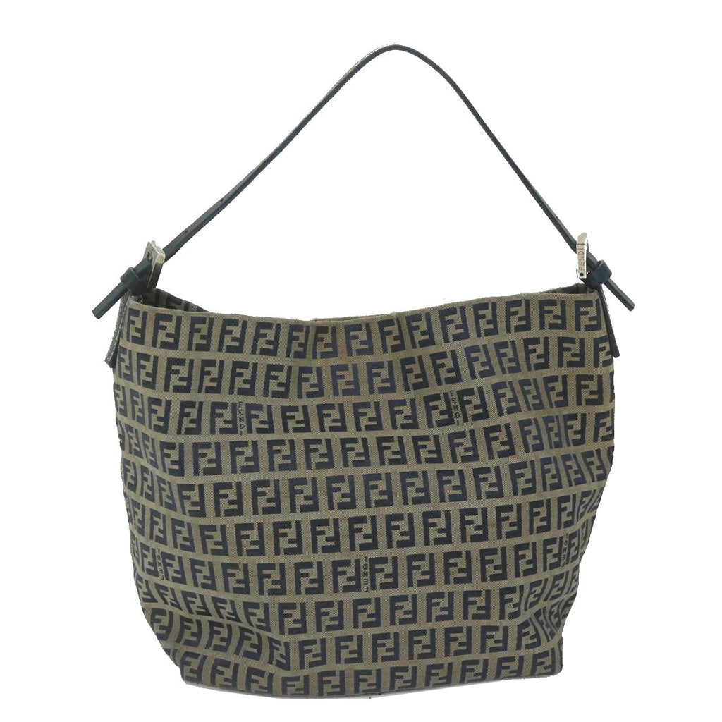FENDI Zucchino Canvas Shoulder Bag Navyfm3014